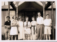 A French friend, Meg Seccombe, Gladys,Eileen, Great Aunt Ethel, Jim, David