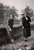 Joan Hitchcock, Peggy Roberts at Trafalgar Square
