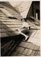 Justin on the roof at Conway Road